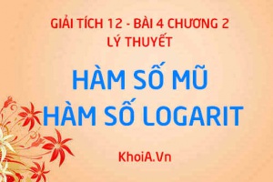 Hàm số mũ và hàm số logarit: Định nghĩa, đạo hàm, khảo sát hàm số mũ, hàm số logarit - Toán 12 bài 4